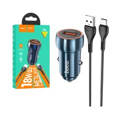 Hoco Z46 Blue Shield Car Charger 18w Qc3.0 with Type-C Cable 1m Blue Sapphire Hoco Z46 Blue Shield Car Charger 18w Qc3.0 with Type-C Cable 1m Blue Sapphire